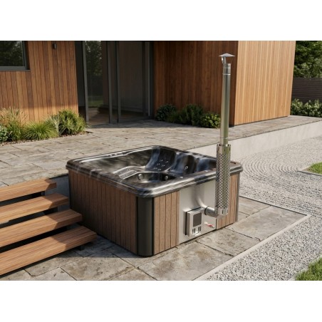 Acrylic jacuzzi with integrated heater