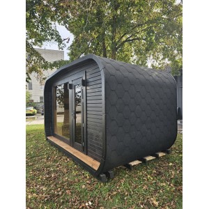 4m Lux Cube Sauna + Priešpirtis | Prabangi Lauko Pirtis