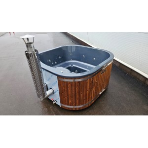 Akrilinis kvadratinis kubilas su integruota krosnele / 202cm Quadro