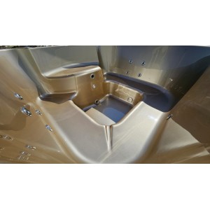 Akrilinis kvadratinis kubilas su integruota krosnele / 202cm Quadro