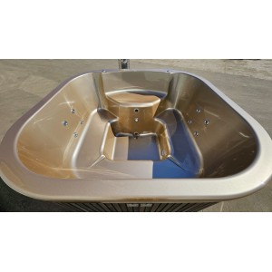 Akrilinis kvadratinis kubilas su integruota krosnele / 202cm Quadro