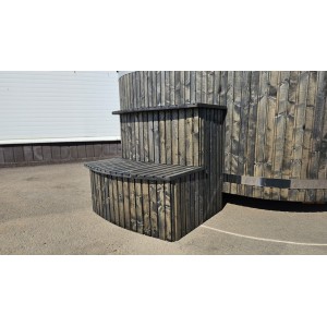 Akrilinis kvadratinis kubilas su integruota krosnele / 202cm Quadro