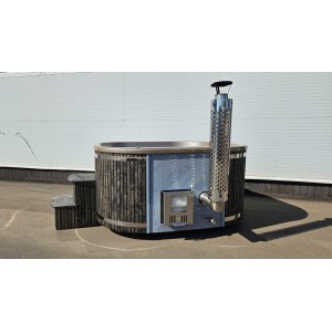 Akrilinis kvadratinis kubilas su integruota krosnele / 202cm Quadro