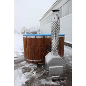 Fiberglass ofuro hot tub with external heater / 2 person hot tub