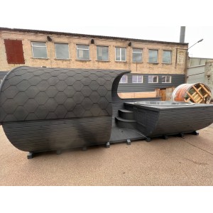5.4m 2in1 BARREL sauna with fiberglass hot tub