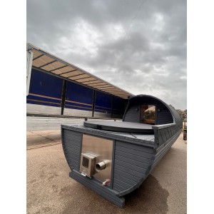 5.4m Barrel 2in1 Hot Tub & Sauna | Full Wellness Set up