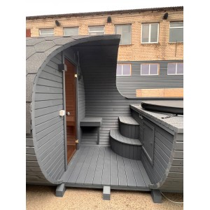 5.4m Barrel 2in1 Hot Tub & Sauna | Full Wellness Set up