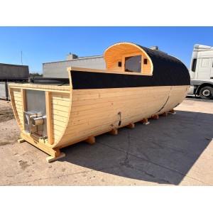 5.4m Barrel 2in1 Hot Tub & Sauna | Full Wellness Set up