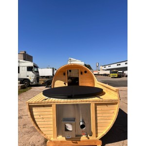 5.4m 2in1 BARREL sauna with fiberglass hot tub
