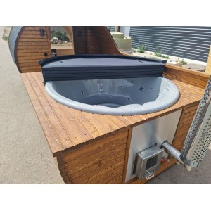 5.4m 2in1 BARREL sauna with fiberglass hot tub
