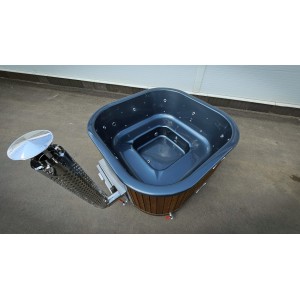 Acrylic square hot tub with external heater / 202cm Quadro
