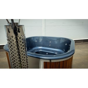 Acrylic square hot tub with external heater / 202cm Quadro