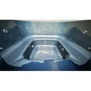 Akrilinis kvadratinis kubilas su išorine krosnele / 202cm Quadro