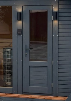 Wooden doors with 50 % glass